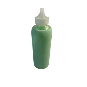 Eco one glass water bottle green paisley design screw top